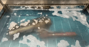 Ultrasonic Cleaning Stainless Steel Filters ( Paint and Wood Byproducts )